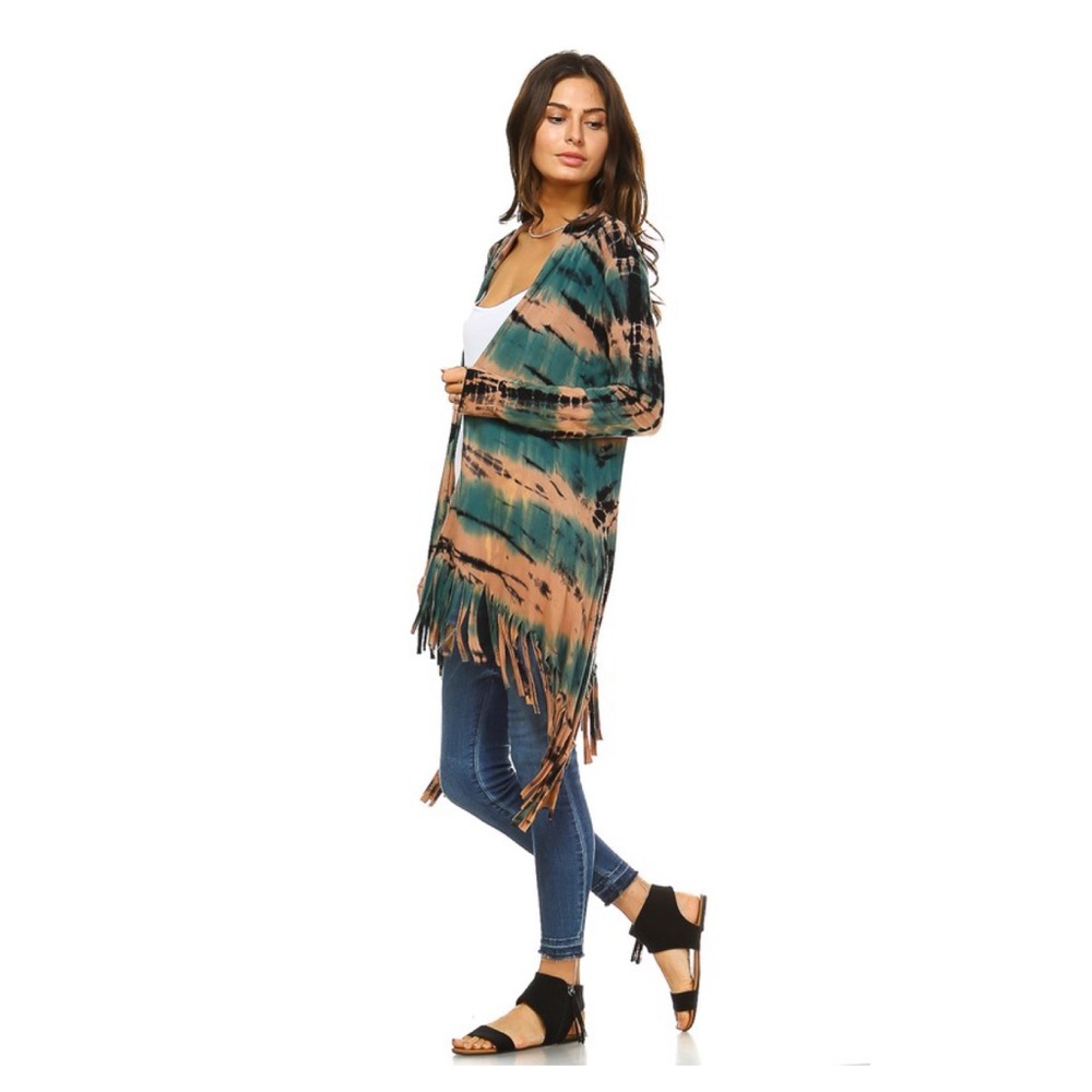 Army tie die cardigan